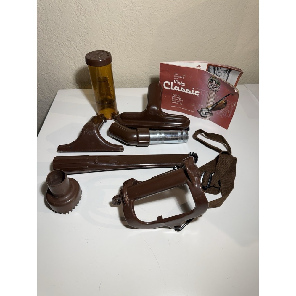 Vintage Kirby Classic Vacuum Attachment Lot Accessories Manual Brown OEM